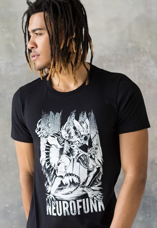 NEUROFUNK INVASION T SHIRT DRUM AND BASS ALIEN MEN'S TEE