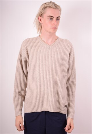 LEVI'S MENS VINTAGE JUMPER SWEATER XL BEIGE 90S