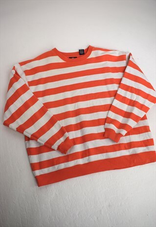 VINTAGE 90S GAP PEACH STRIPE SWEATSHIRT