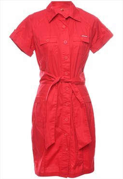 Vintage Dickies Red Mini Shirt Dress - M