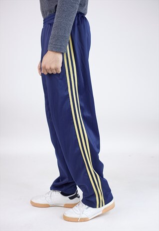 VINTAGE 90S ADIDAS NAVY TRACKSUIT BOTTOMS