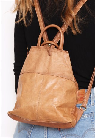 VINTAGE 90S BROWN FESTIVAL RUCKSACK BACKPACK