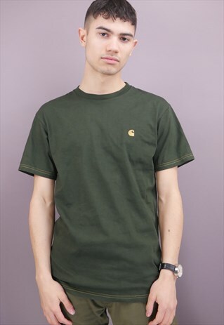 VINTAGE CARHARTT T-SHIRT IN GREEN WITH LOGO