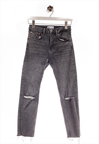 VINTAGE ZARA DENIM DESTROYED LOOK GRAU