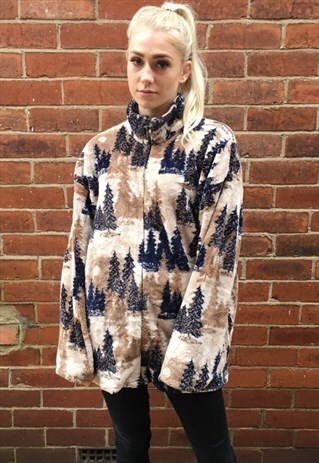 VINTAGE WILDLIFE FLEECE JUMPER OVERSIZED OUTDOOR JACKET