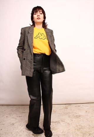 80S 90S OVERSIZED VINTAGE BLAZER TAILORED JACKET HERRINGBONE