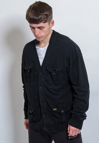 VINTAGE RALPH LAUREN LOGO JACKET IN BLACK LARGE