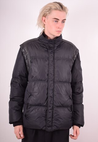 GIANFRANCO FERRE MENS VINTAGE PADDED JACKET MEDIUM BLACK 90S