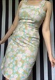 VINTAGE 60S PENCIL MINI/MIDI MULTICOLOURED DRESS, UK8/10