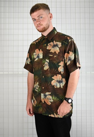 VINTAGE HAWAIIAN FLORAL PATTERN SHIRT