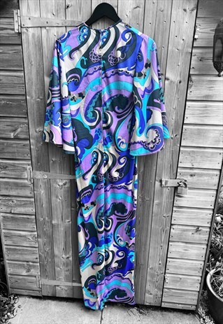 VINTAGE 60S 70S KALEIDOSCOPE BOHO MAXI DRESS