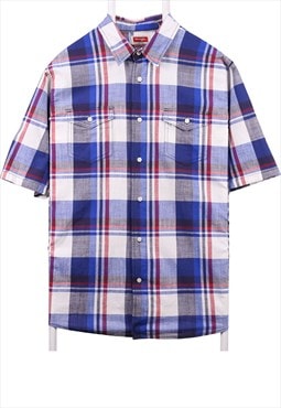 Vintage 90's Wrangler Shirt Tartened lined Check Short