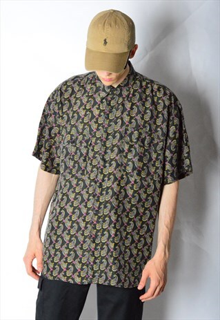 VINTAGE 90S COLOURFUL PAISLEY SILK SHIRT