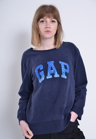 VINTAGE GAP SPELLOUT SWEATSHIRT BLUE