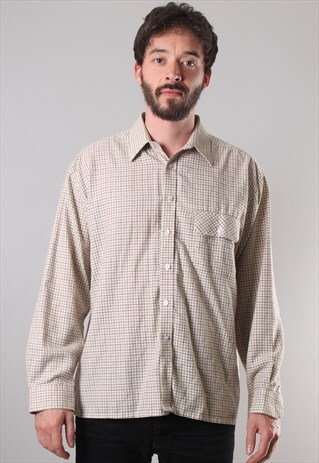 VINTAGE CHECK FLANNEL SHIRT MEDIUM