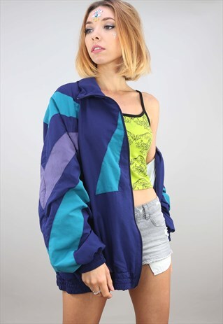 VINTAGE 80S 90S OVERSIZED FESTIVAL SHELL WINDBREAKER JACKET