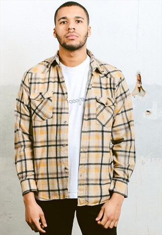 VINTAGE PLAID GRUNGE SHIRT