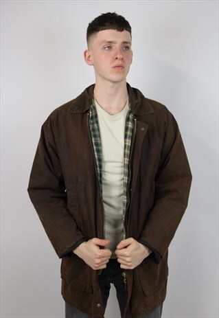 VINTAGE BROWN PADDED WAX JACKET