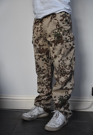 VINTAGE ARMY TROUSERS COMBAT CARGO CAMO BOTTOMS CAMOUFLAGE