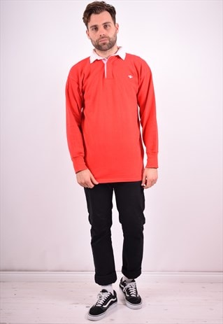 UMBRO MENS VINTAGE RUGBY POLO SHIRT MEDIUM RED 90'S