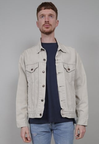 VINTAGE 90'S LEVI'S BEIGE HEAVY DENIM JACKET