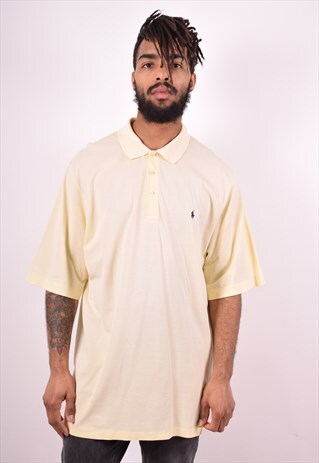 POLO RALPH LAUREN MENS VINTAGE POLO SHIRT XL YELLOW 90'S