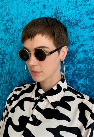 JOHN LENNON 90S STYLE ROUND SUNGLASSES - CLASSIC BLACK