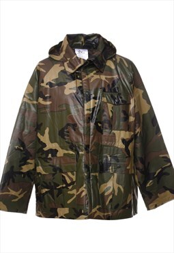 Vintage Green Classic Camouflage Print Jacket - L