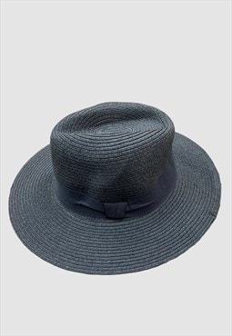 Ladies New Black Straw Fedora Vintage Style Hat
