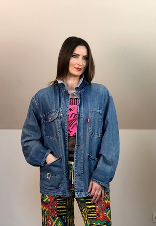 DIESEL ITALIA DENIM JACKET JEAN BLUE VINTAGE RETRO 90S 80S