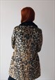 ANIMAL PRINT FAUX FUR COAT