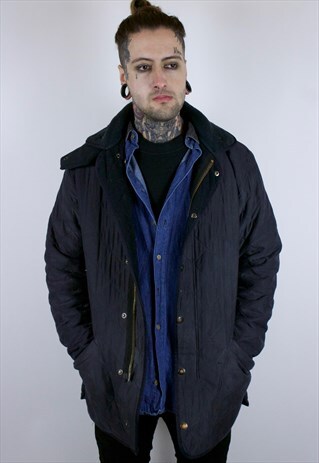 VINTAGE BARBOUR FLEECE-LINED QUILTED JACKET