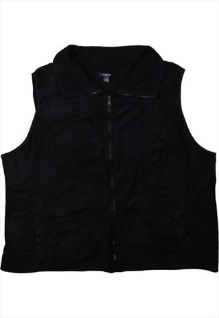 Vintage 90's Chaps Gilet Vest Sleeveless Full Zip Up Black