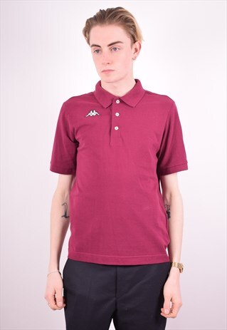 KAPPA MENS VINTAGE POLO SHIRT SMALL MAROON 90S