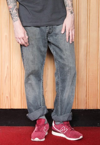 VINTAGE GREY 501 LEVI'S PAINT JEANS