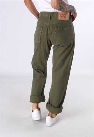 LEVIS 501'S DENIM JEANS BOYFRIEND HIGH WAISTED UK 10 (4AE)