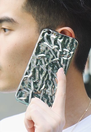 3D TIN FOIL PHONE CASE - SILVER