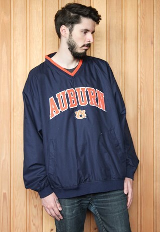 VINTAGE 1990S NAVY BLUE V-NECK SWEATSHIRT