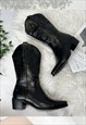 COWBOY BOOTS BLACK WESTERN COWGIRL BOOTS