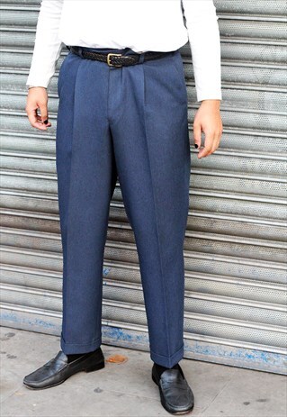VINTAGE 80S YVES SAINT LAURENT CLASSIC WOOL TROUSERS