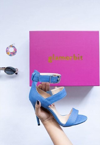 LUCAS BLUE DENIM HIGH HEELS