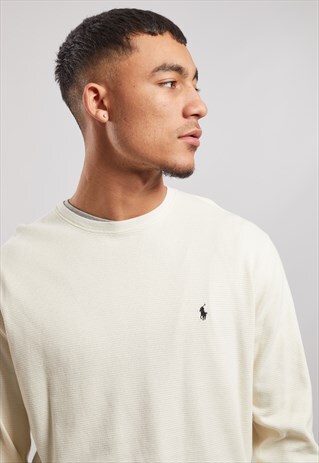 VINTAGE RALPH LAUREN LONG SLEEVE WAFFLE TOP