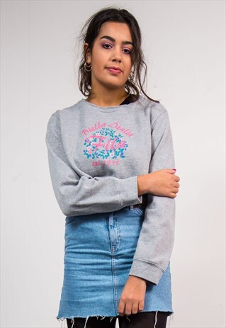 VINTAGE 90'S GREY FILA FLORAL SWEATSHIRT