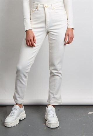 RARE VINTAGE 90'S MOSCHINO WHITE MOM JEANS
