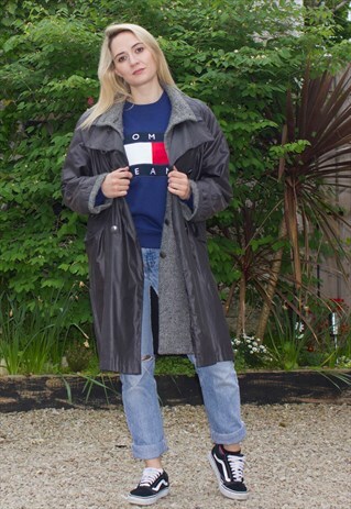 VINTAGE 90'S OVERSIZED WET LOOK JACKET