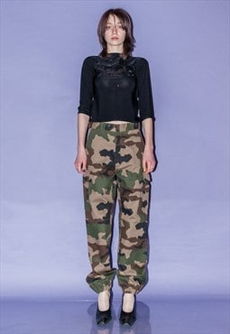 90's Vintage camo utility style trousers