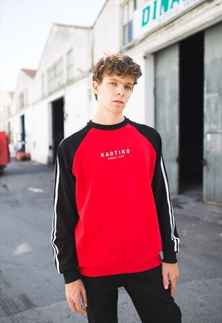 RED/BLACK BASIC SWEATSHIRT