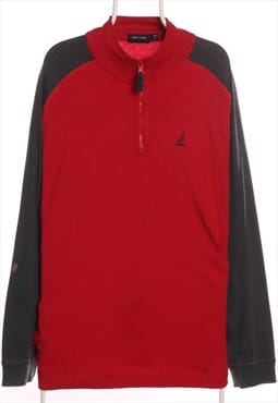 Nautica - Red and Grey Quarter Zip Sweatshirt - XLarge