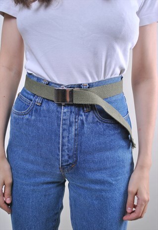 VINTAGE GREEN WOMAN MINIMALIST OVERSIZE COTTON BELT
