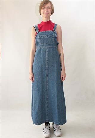 VINTAGE 90' AMAZING COOL CLASSIC DENIM DUNGAREE DRESS